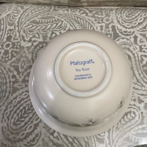 Pfaltzgraff Tea Rose deep cereal dessert Bowl Floral Pink Blue Country Kitchen - Picture 4 of 4